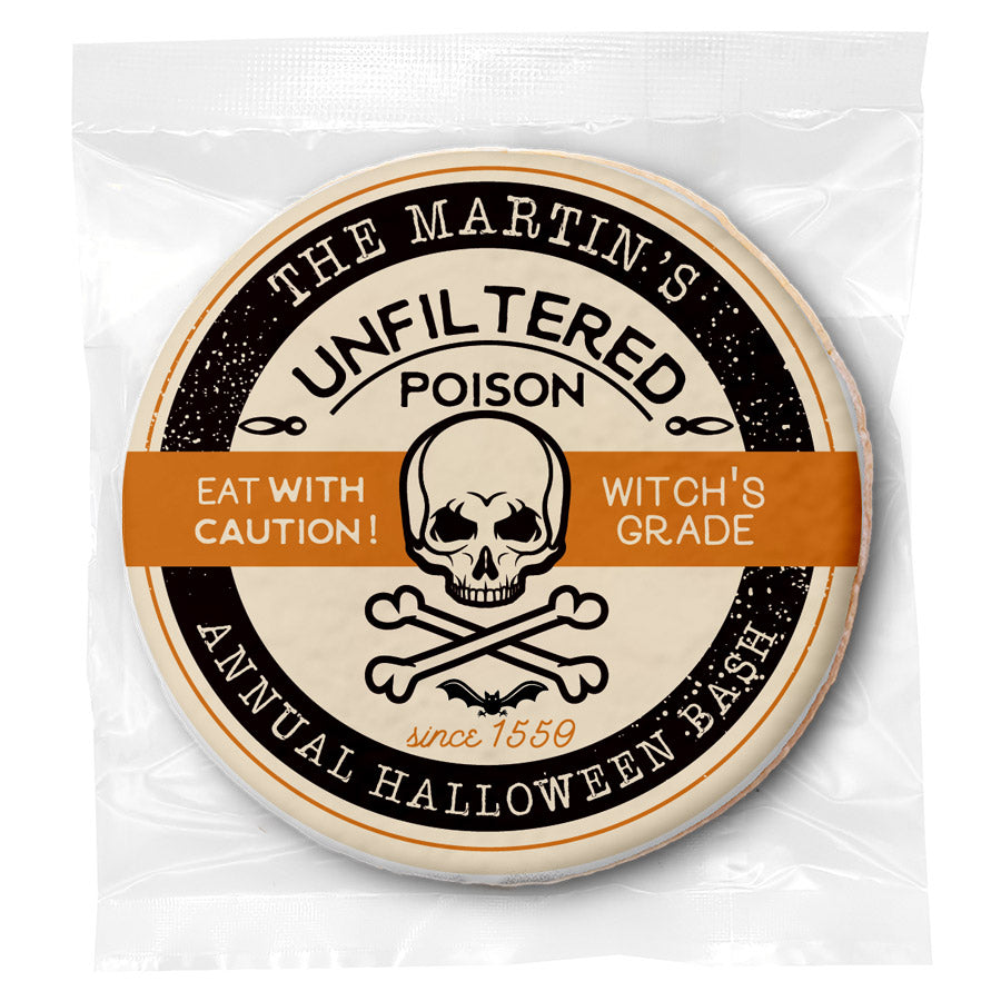 Happy Halloween Poison - Personalized Direct Print On Round Sugar Cookie