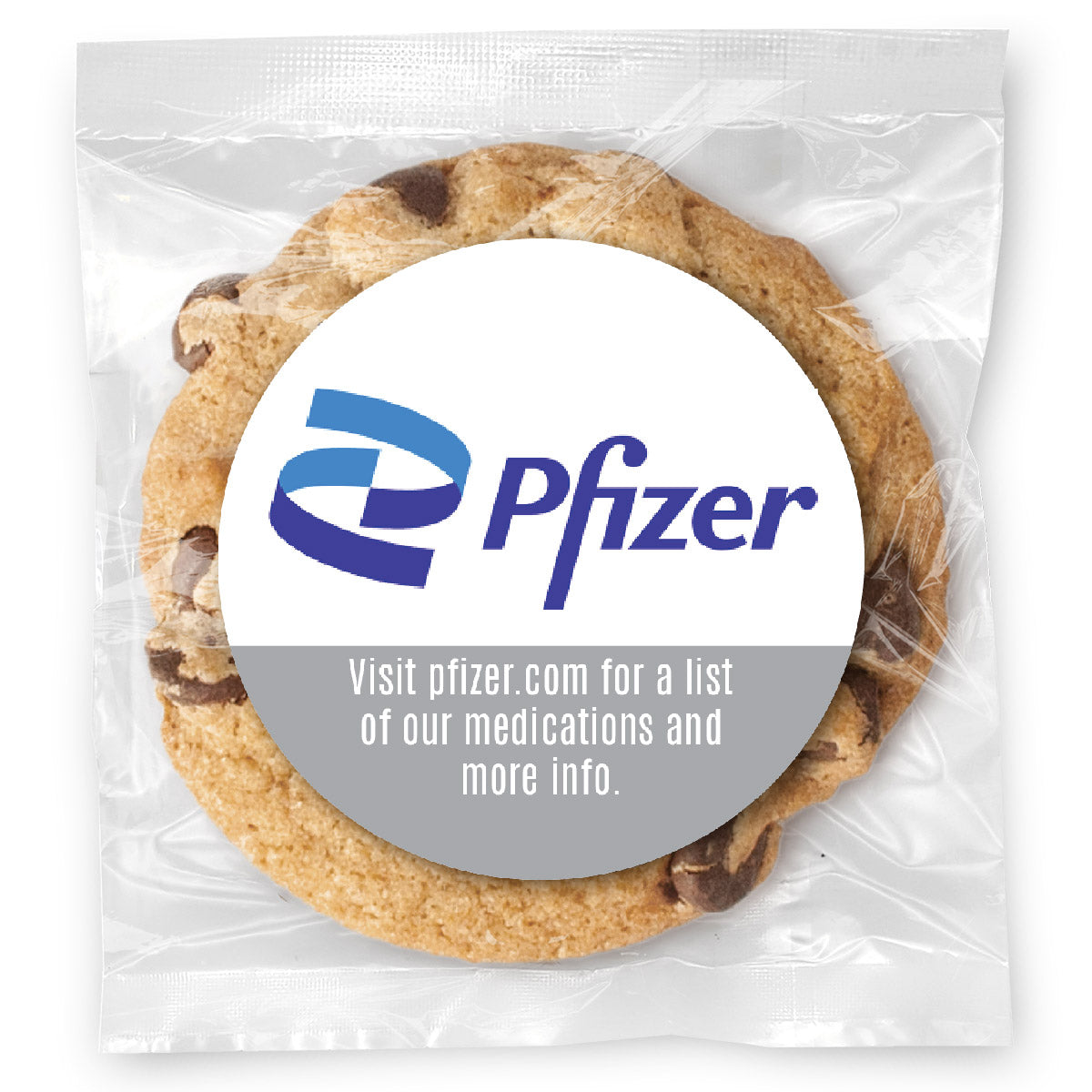 Product Pharmacy Logo Upload & Message - Gourmet Chocolate Chip Or Variety Pack W/ Full Color Personalized Sticker