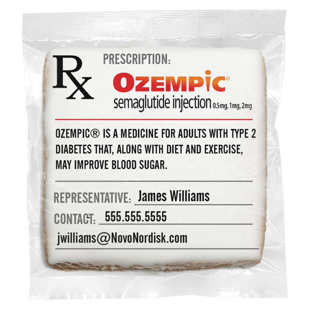 Personalized Prescription Drug Rep Logo Upload - Direct Print on Square Sugar Cookies