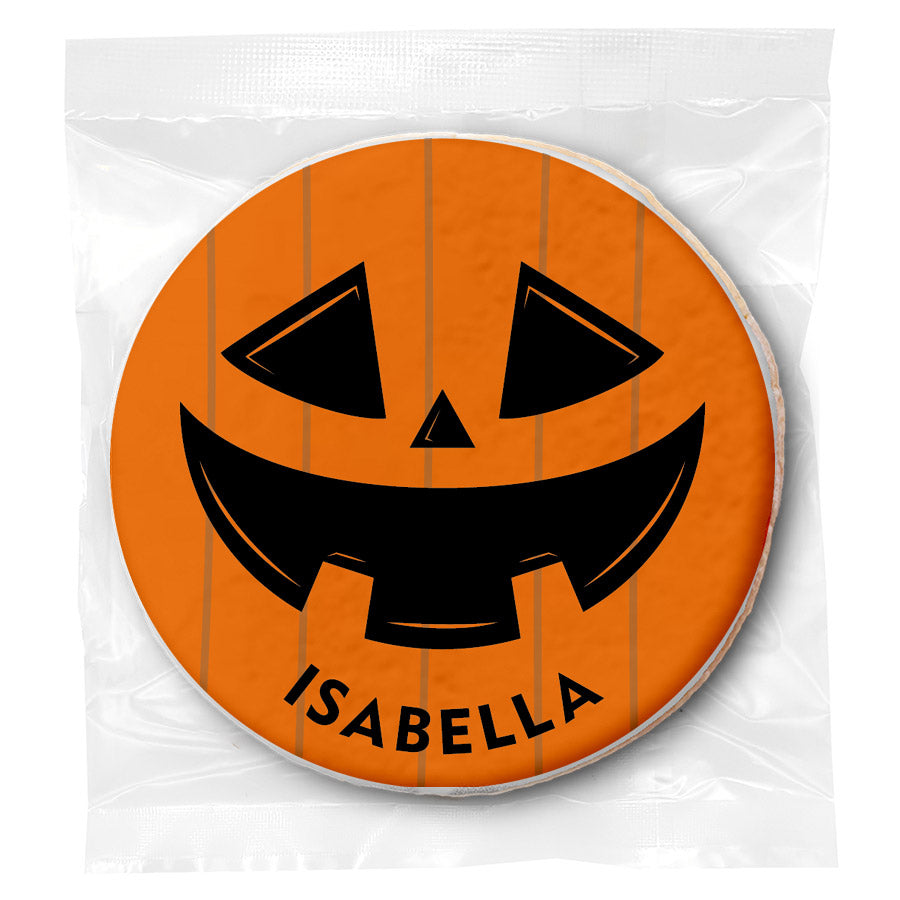 Halloween Jack O' Lantern Name - Personalized Direct Print On Round Sugar Cookie