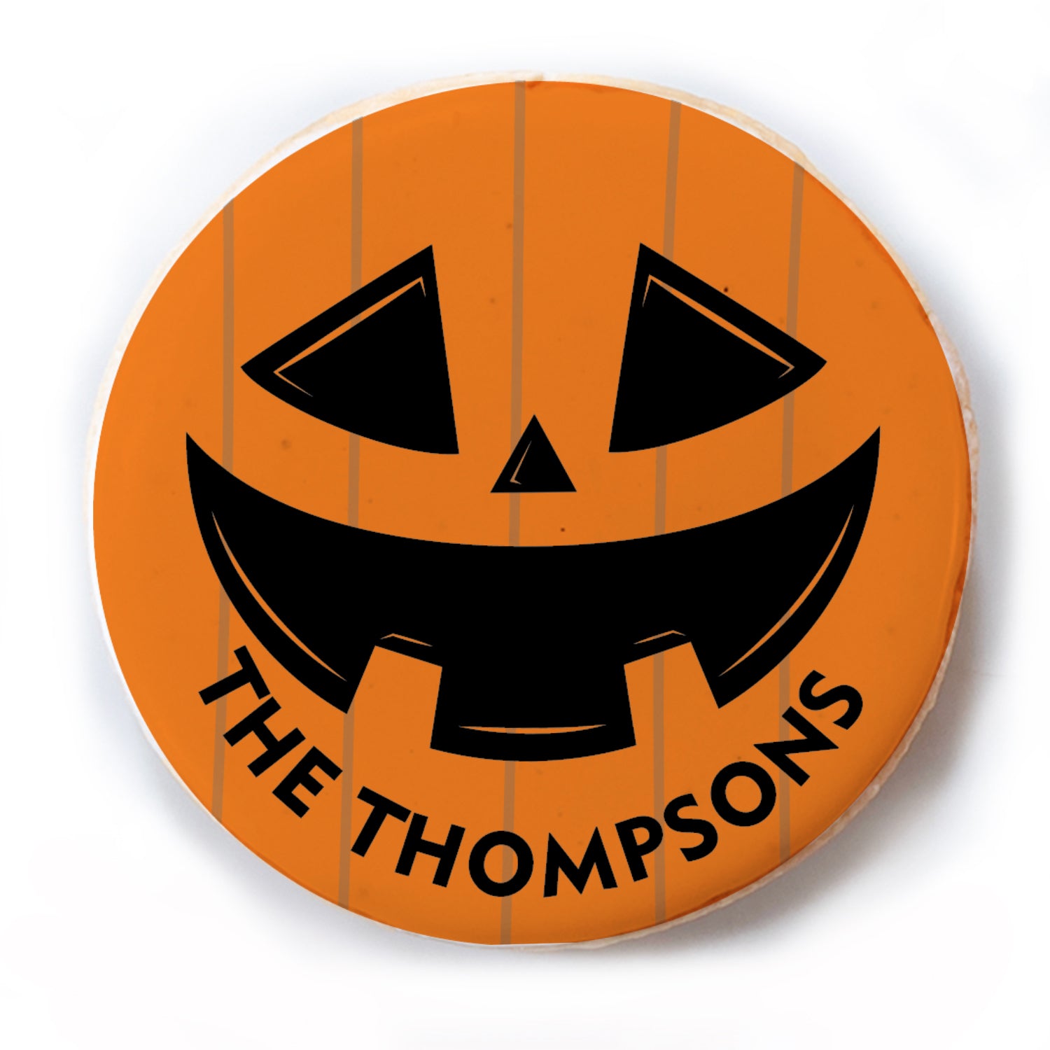Halloween Jack O' Lantern Name - Personalized Direct Print On Round Sugar Cookie