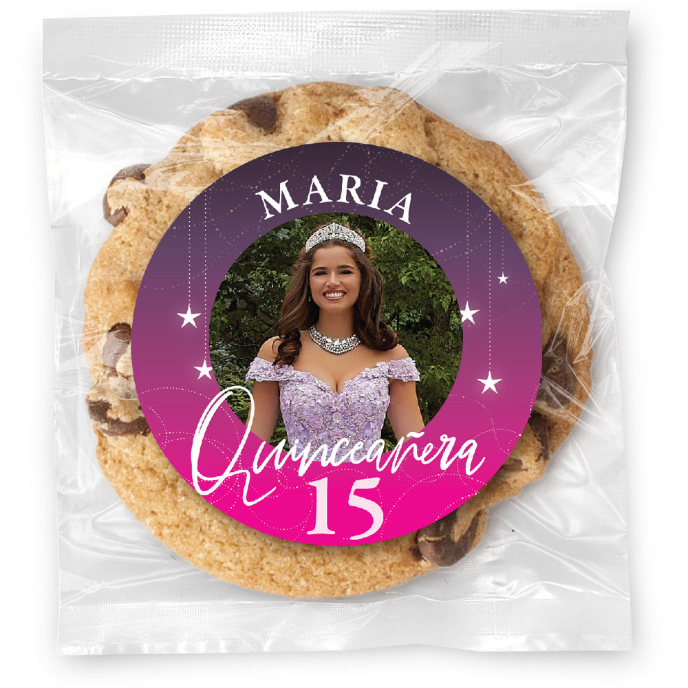 Star quinceneara - Gourmet Chocolate Chip Or Variety Pack W/ Full Color Personalized Sticker