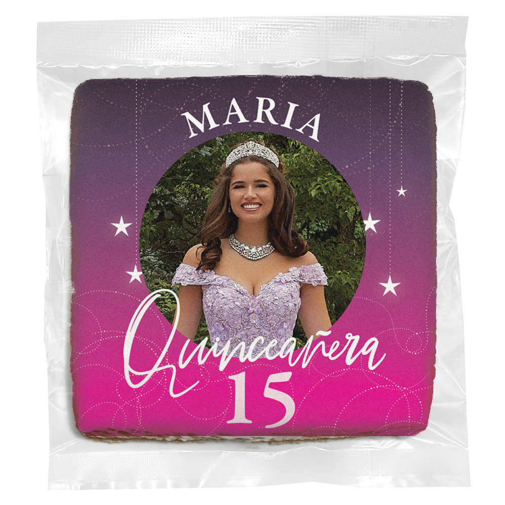 Star Quinceanera Photo - Personalized Direct Print on Rectangle Sugar Cookies