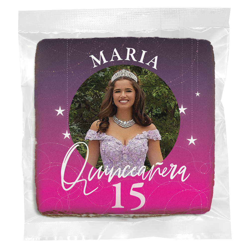 Star Quinceanera Photo - Personalized Direct Print on Rectangle Sugar Cookies