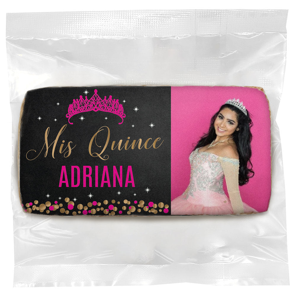 Quinceanera Photo - Personalized Direct Print on Rectangle Sugar Cookies