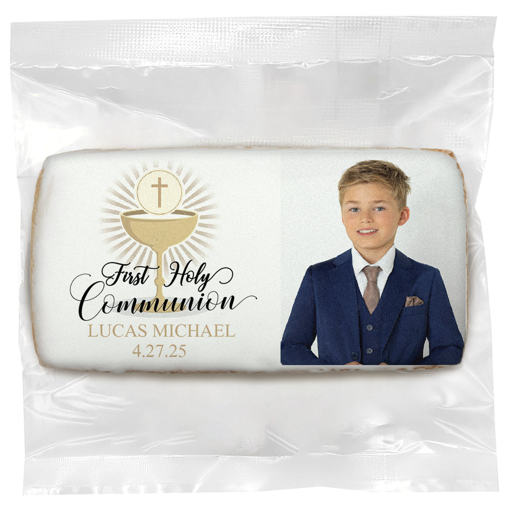 Gold Chalice Photo - Personalized Direct Print on Square Sugar Cookies