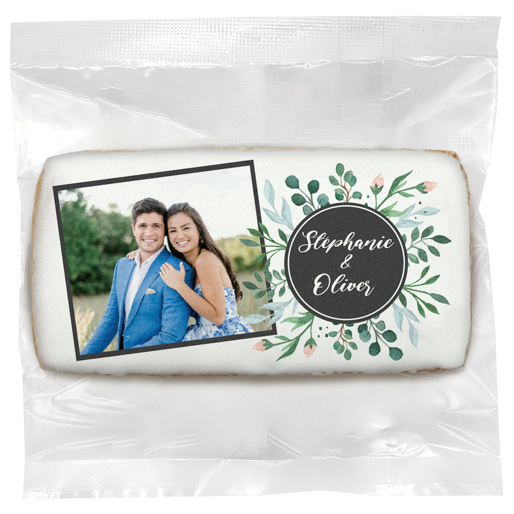 Wedding Wreath Photo - Personalized Direct Print on Rectangle Sugar Cookies