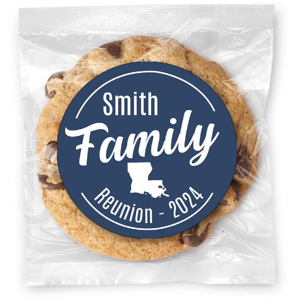 Family Reunion States - Gourmet Chocolate Chip Or Variety Pack W/ Full Color Personalized Sticker