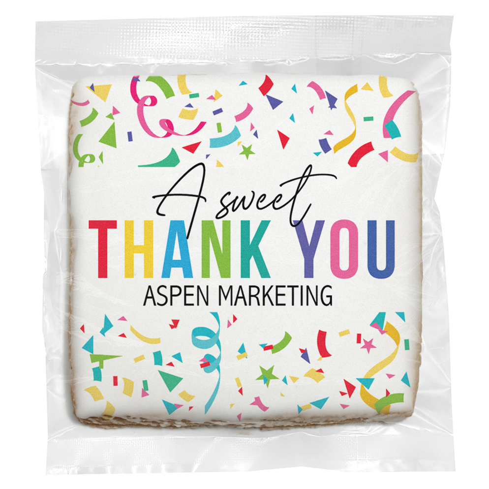 A Sweet Thank You - Personalized Direct Print On Square Sugar Cookie
