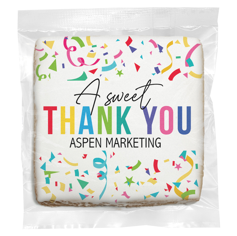 A Sweet Thank You - Personalized Direct Print On Square Sugar Cookie