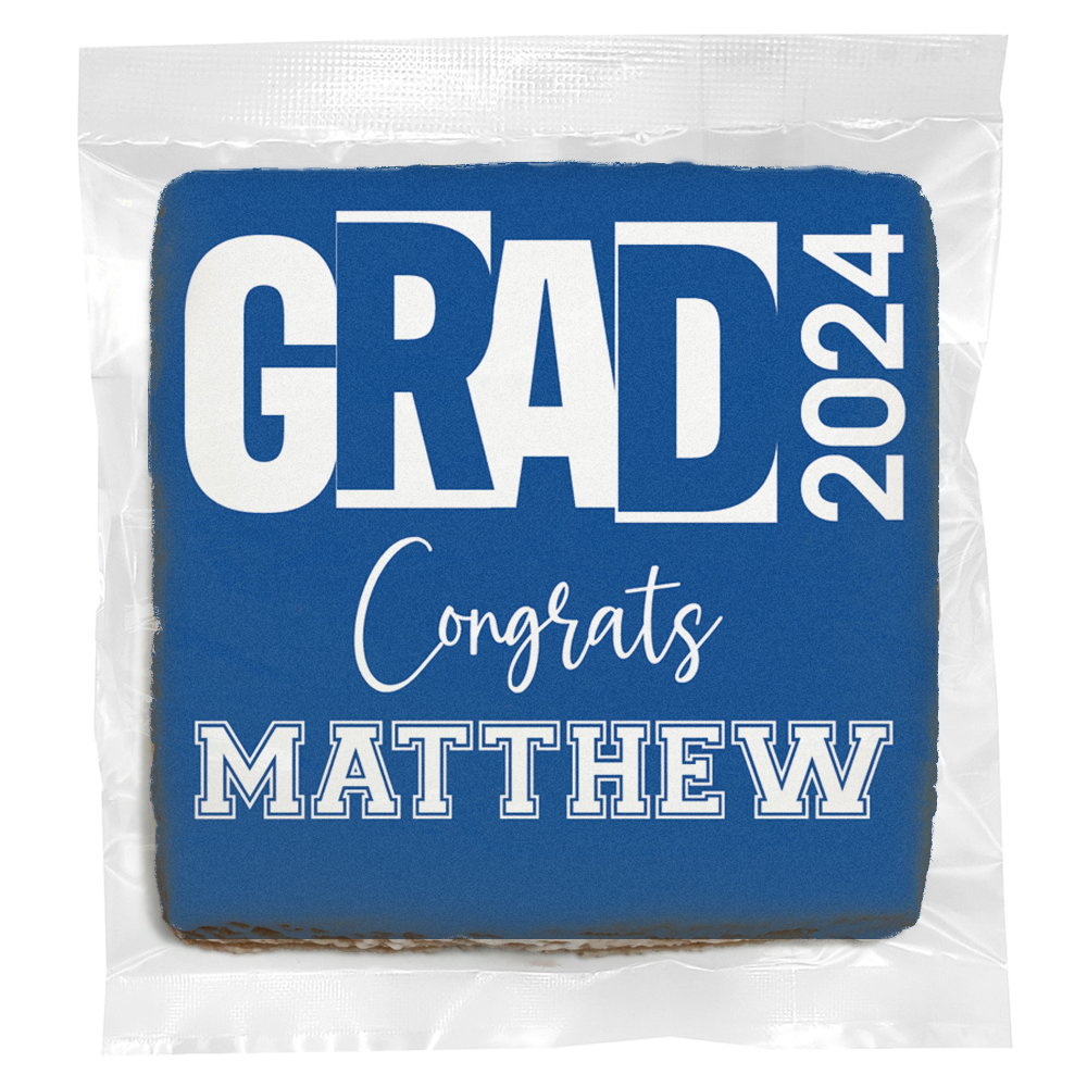 Block Letters - Personalized Direct Print On Square Sugar Cookie