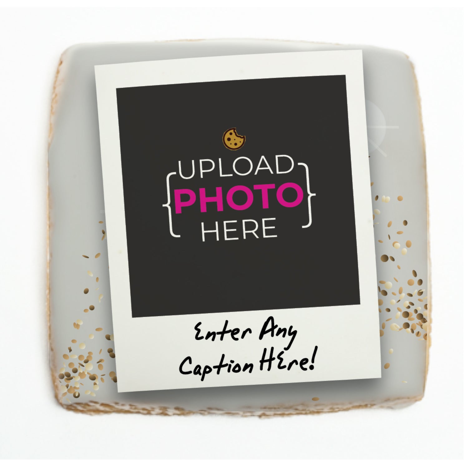 Upload your own Photo - Retirement Polaroid & Caption - Personalized Direct Print On Square Sugar Cookie