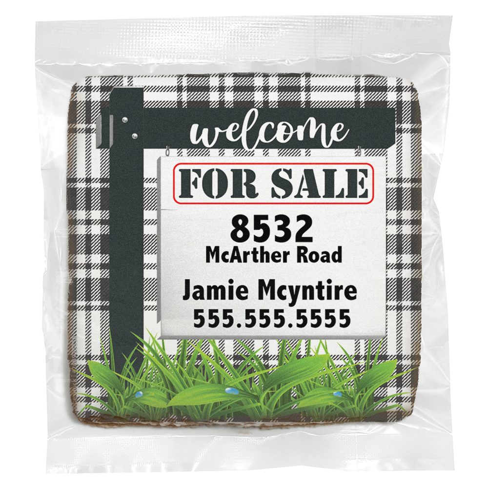 Real Estate Sign - Personalized Direct Print On Square Sugar Cookie