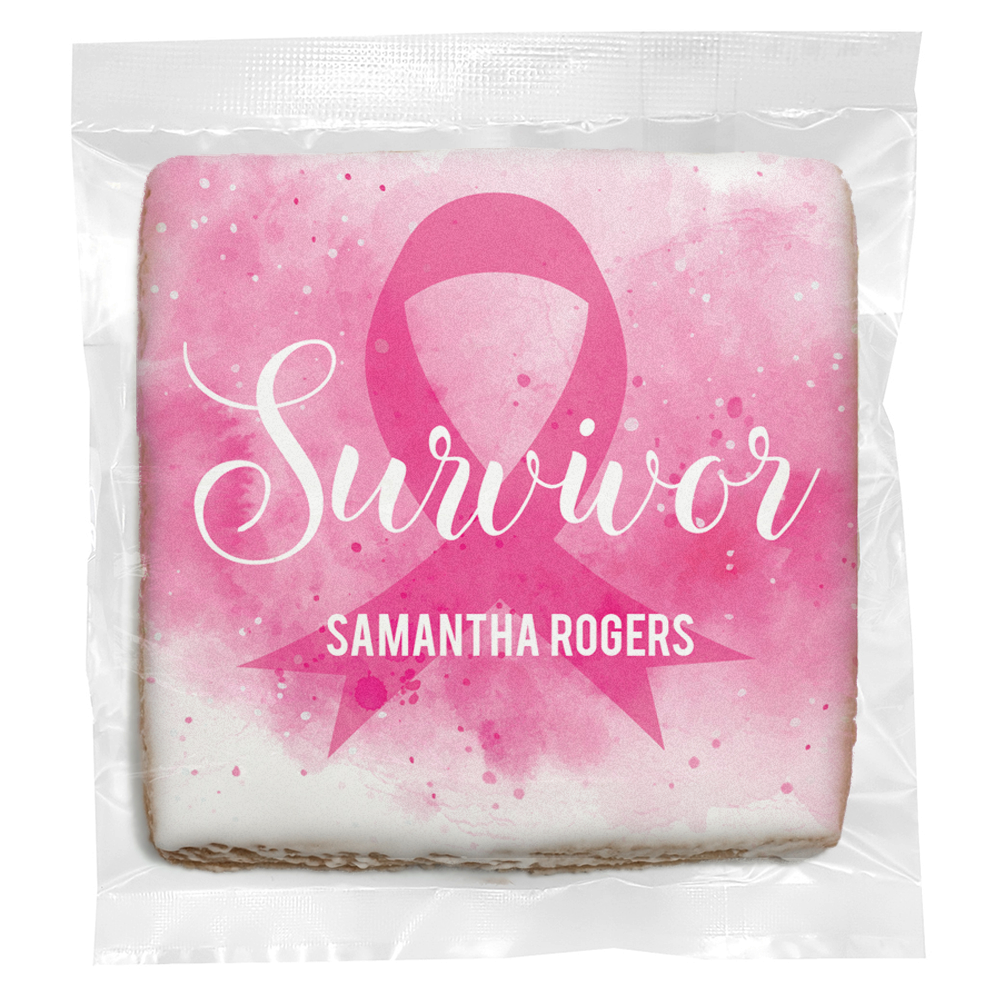 Breast Cancer Survivor - Personalized Direct Print On Square Sugar Cookie