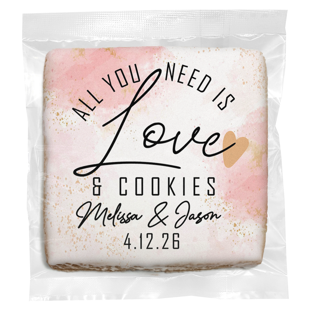 All you need is love - Personalized Direct Print on Square Sugar Cookies
