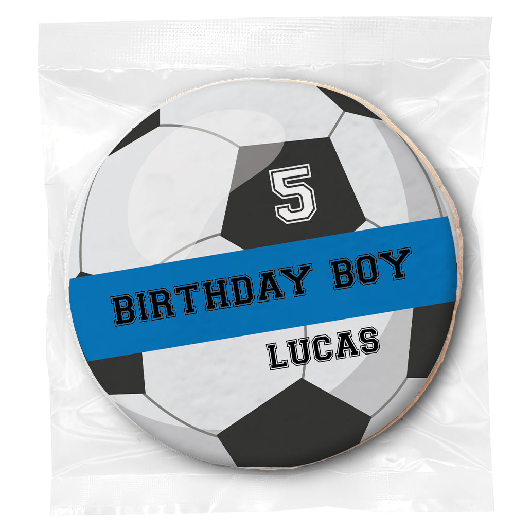 Kid's Birthday Soccer - Personalized Direct Print On Round Sugar Cookie