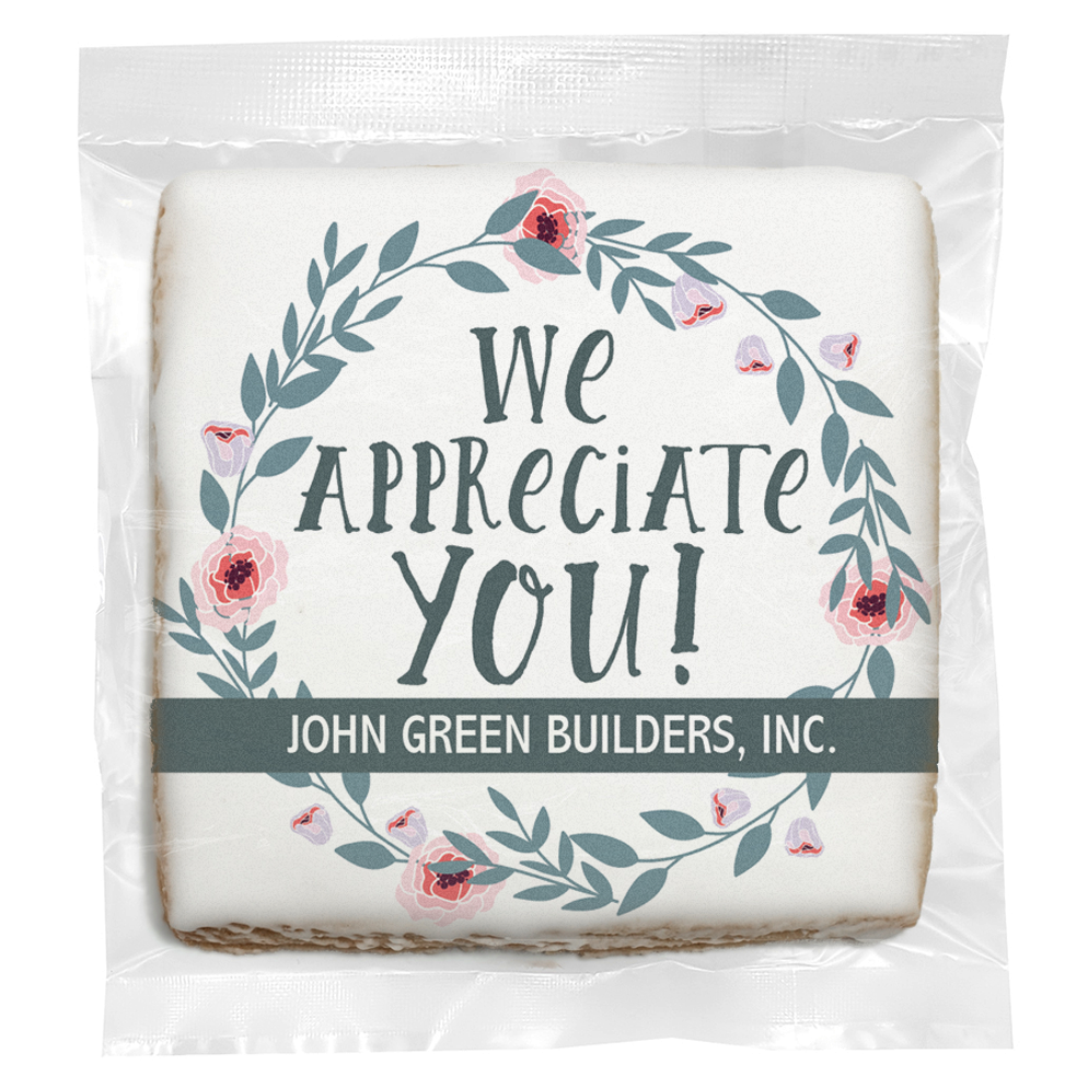 We Appreciate You - Personalized Direct Print On Square Sugar Cookie