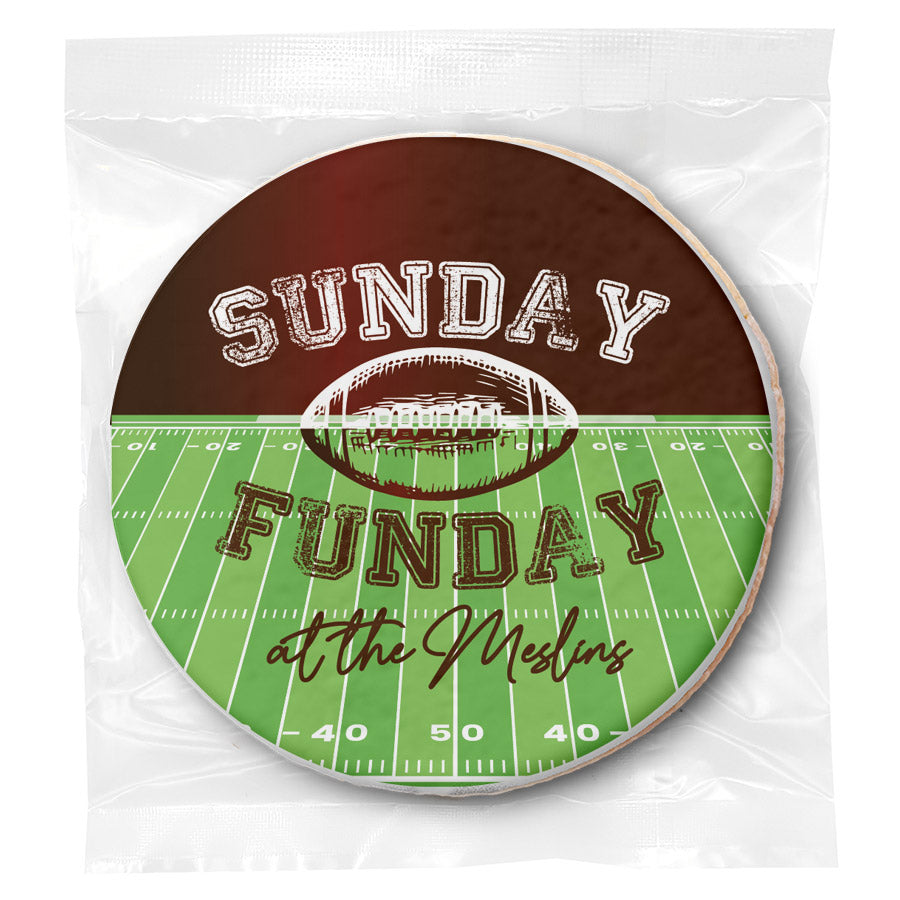 Sunday Funday Football - Personalized Direct Print On Round Sugar Cookie