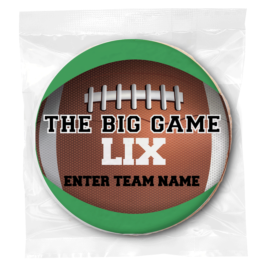 Football Big Game Any Message - Personalized Direct Print On Round Sugar Cookie