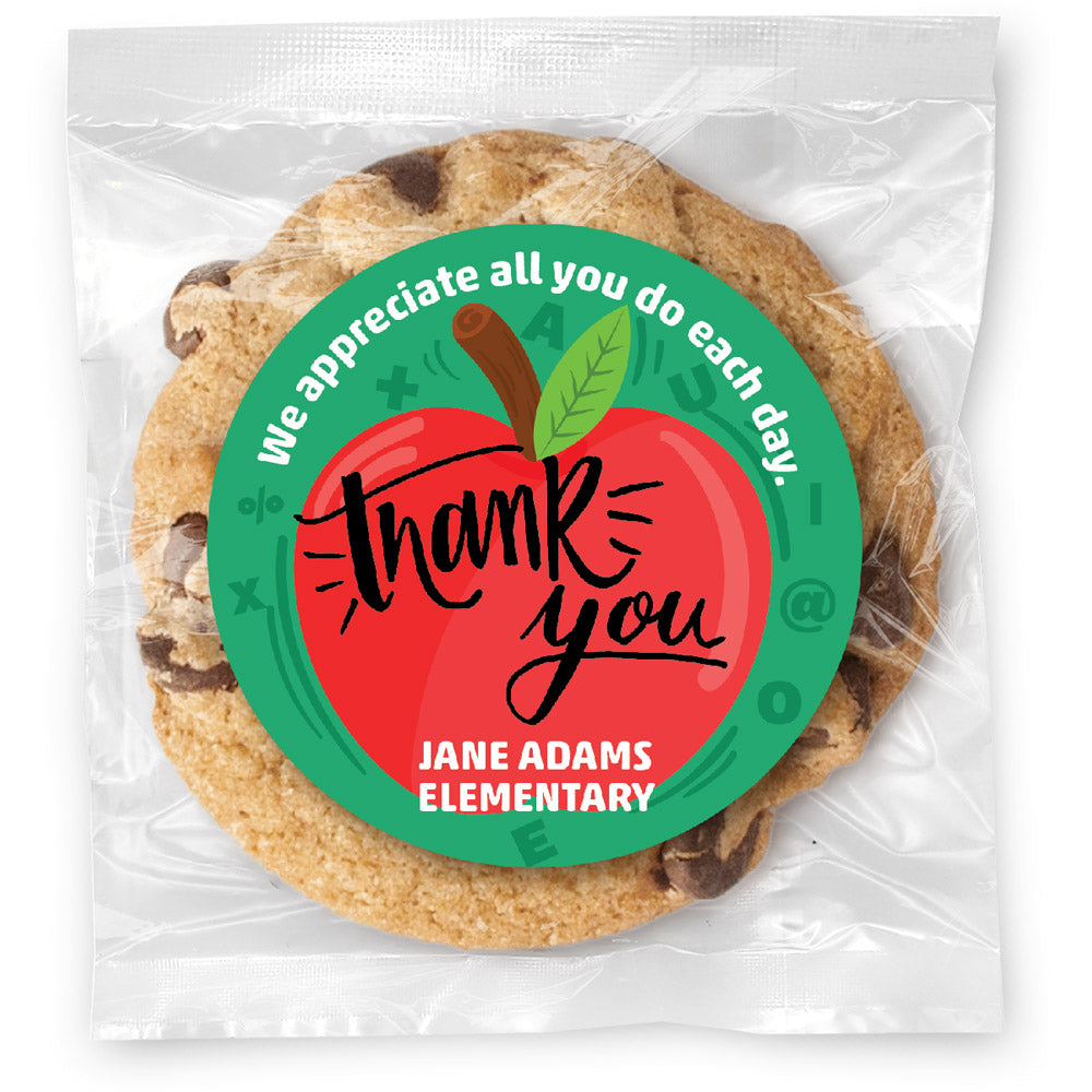 Thank You Apple - Gourmet Chocolate Chip Or Variety Pack W/ Full Color Personalized Sticker