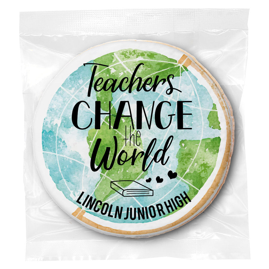 Teachers change the world - Personalized Direct Print On Round Sugar Cookie