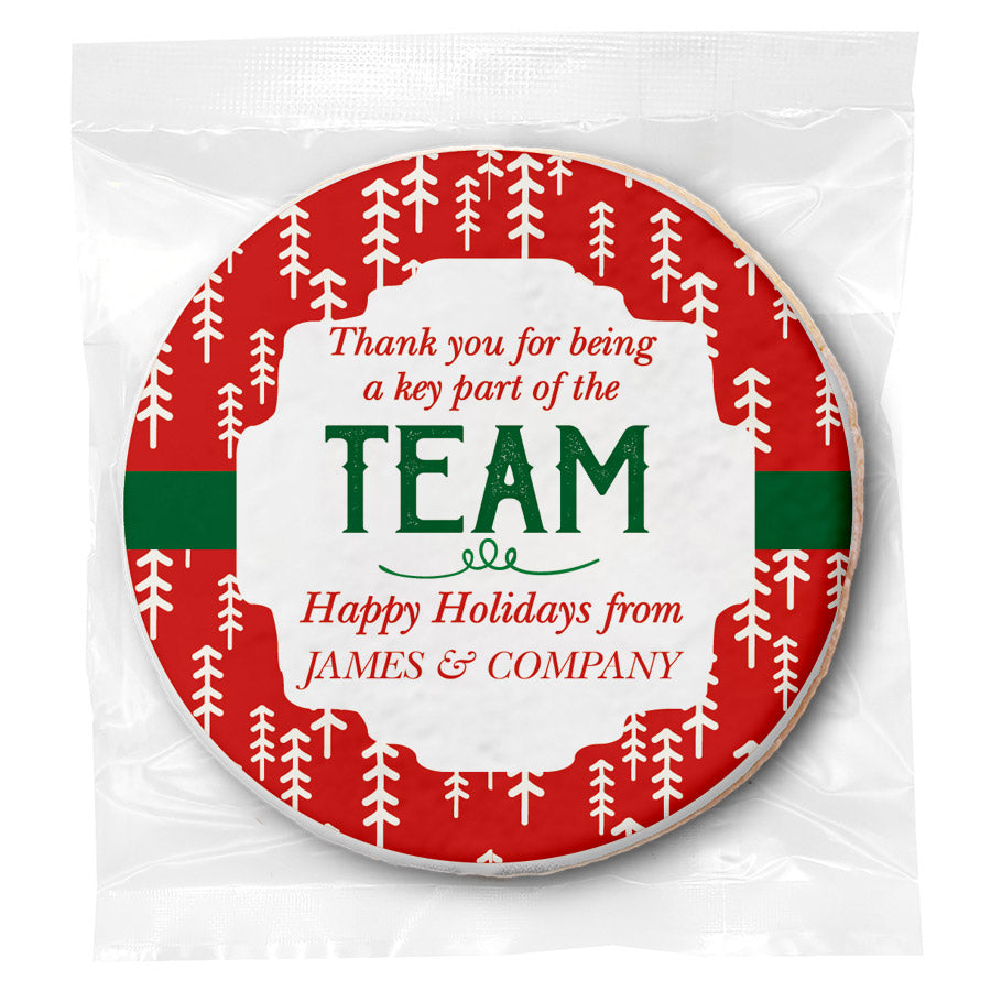 Holiday Thank You Team - Personalized Direct Print On Round Sugar Cookie
