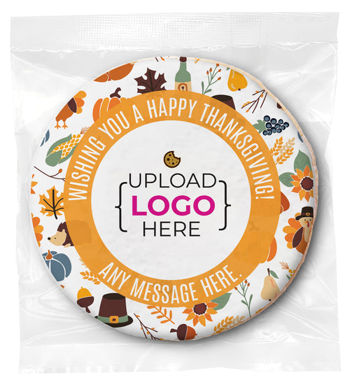 Thanksgiving Logo Upload - Personalized Direct Print On Round Sugar Cookie