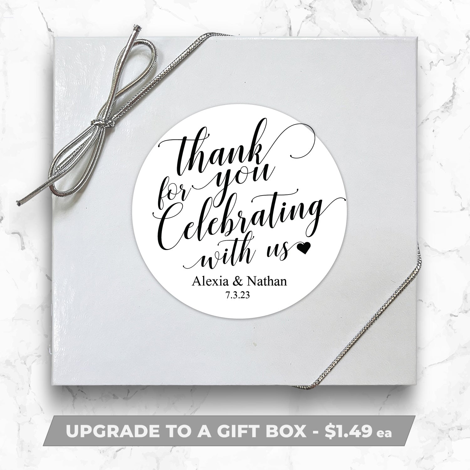 Thank You For Celebrating With Us - Personalized Direct Print on Square Sugar Cookies