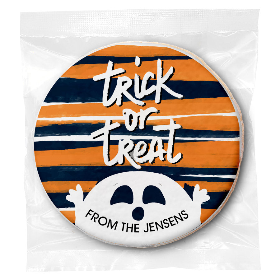 Trick or Treat Ghost - Personalized Direct Print On Round Sugar Cookie