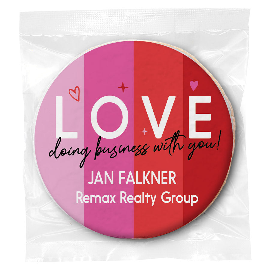 LOVE doing business with you - Personalized Direct Print On Round Sugar Cookie