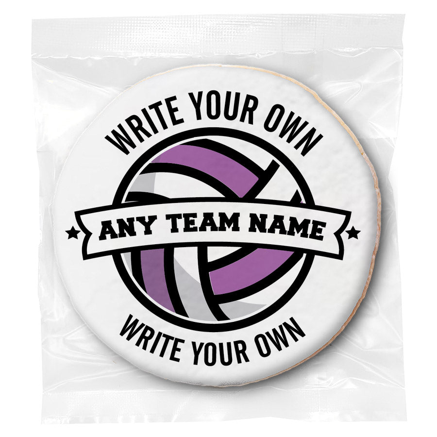 Write Your Own Volleyball Team & Message - Personalized Direct Print On Round Sugar Cookie