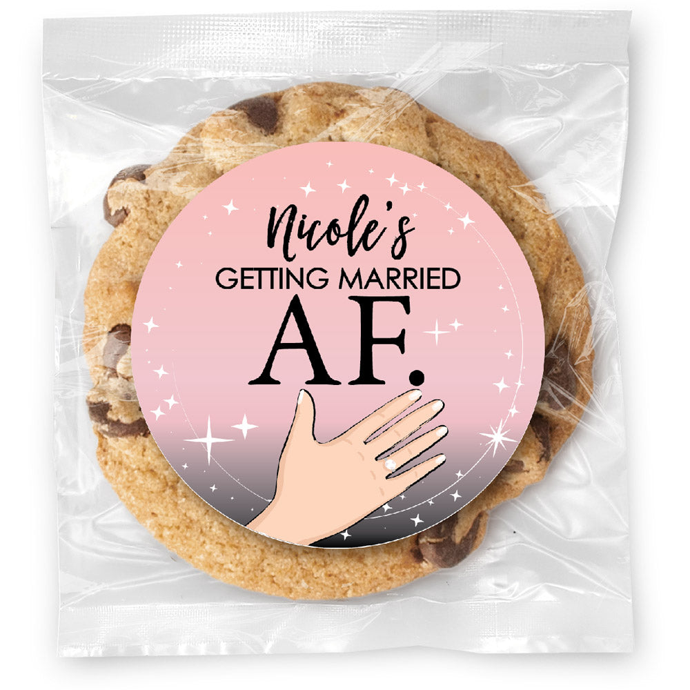 Married AF Bachelorette - Gourmet Chocolate Chip Or Variety Pack W/ Full Color Personalized Sticker