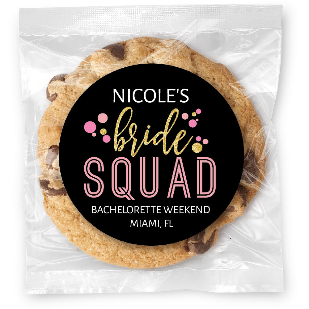 Bride Squad - Gourmet Chocolate Chip Or Variety Pack W/ Full Color Personalized Sticker