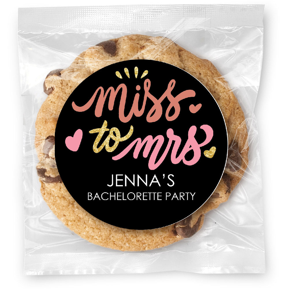 Miss to Mrs - Gourmet Chocolate Chip Or Variety Pack W/ Full Color Personalized Sticker