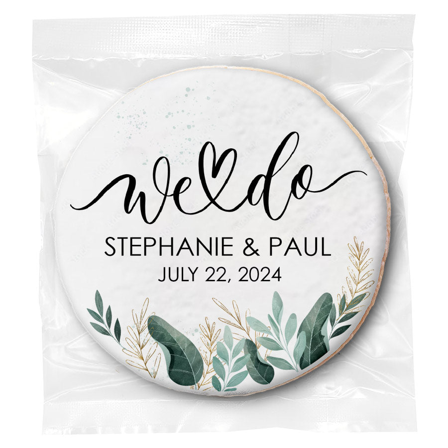 We Do Greenery Wedding - Personalized Direct Print On Round Sugar Cookie