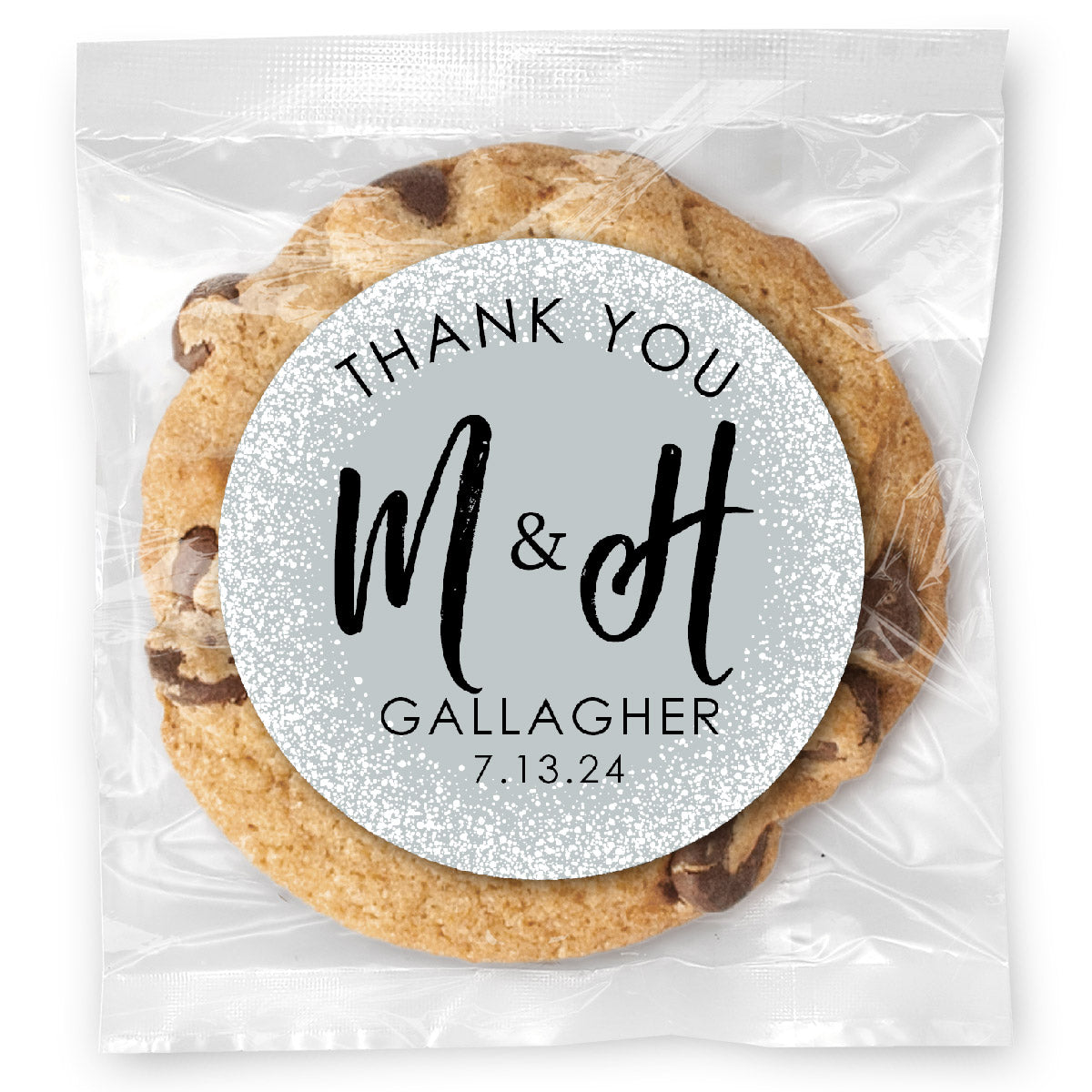 Thank You Initials - Gourmet Chocolate Chip Or Variety Pack W/ Full Color Personalized Sticker