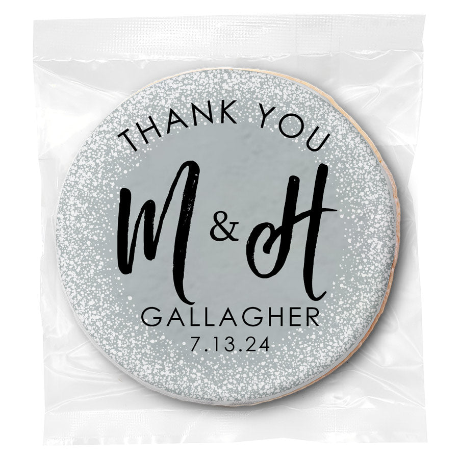 Thank You Initials - Personalized Direct Print On Round Sugar Cookie
