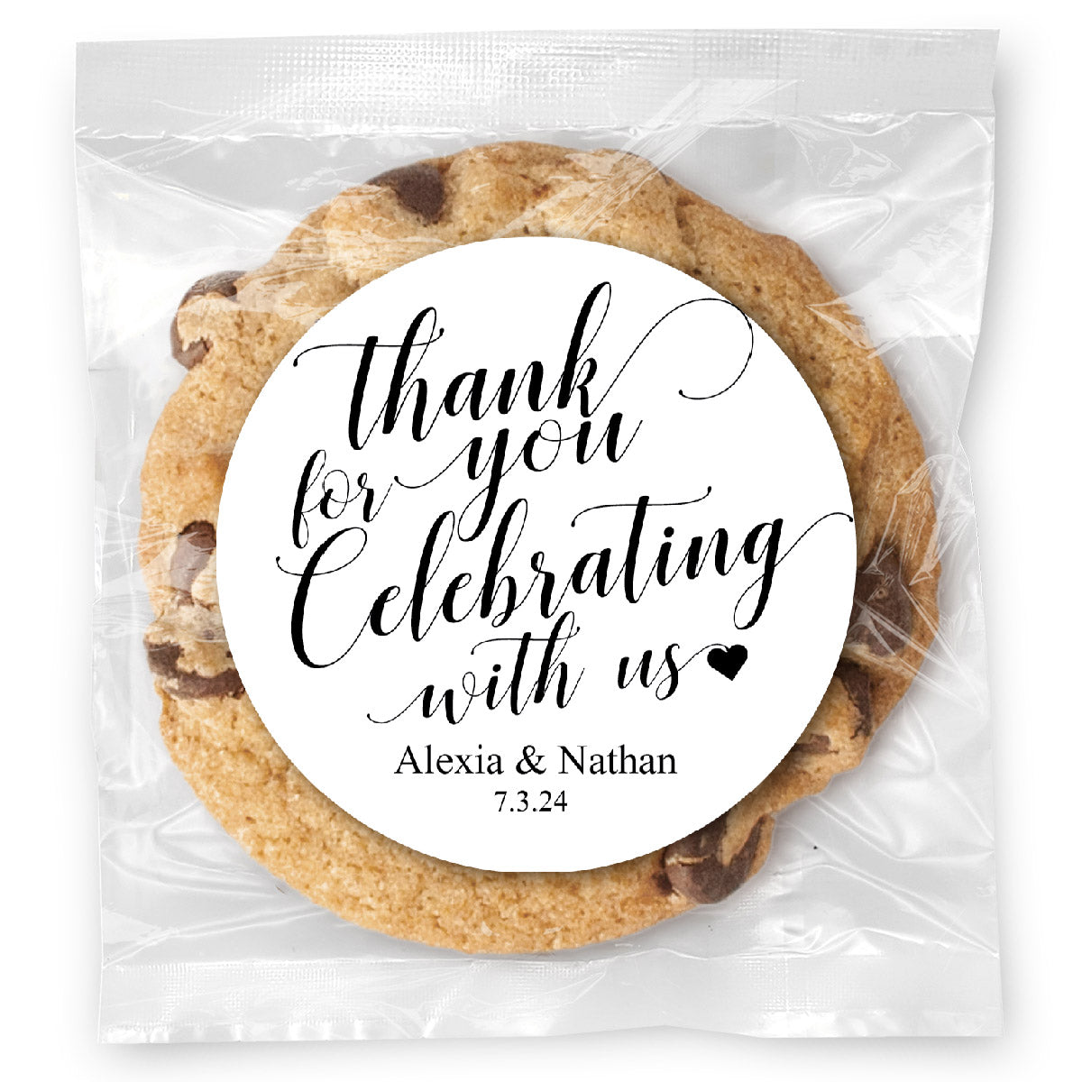 Thank You For Celebrating With Us - Gourmet Chocolate Chip Or Variety Pack W/ Full Color Personalized Sticker