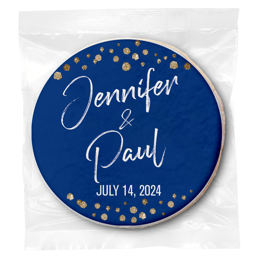 Wedding Script Confetti - Personalized Direct Print on Round Sugar Cookies