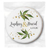 Gold Speckled Leaves - Personalized Direct Print On Round Sugar Cookie
