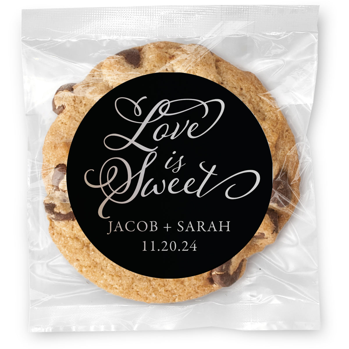 Love is Sweet - Gourmet Chocolate Chip Or Variety Pack W/ Full Color Personalized Sticker