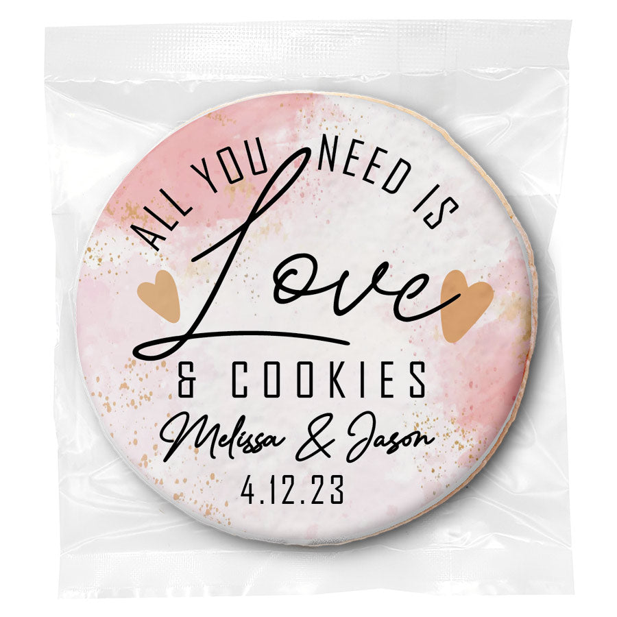 All You Need is Love - Personalized Direct Print On Round Sugar Cookie