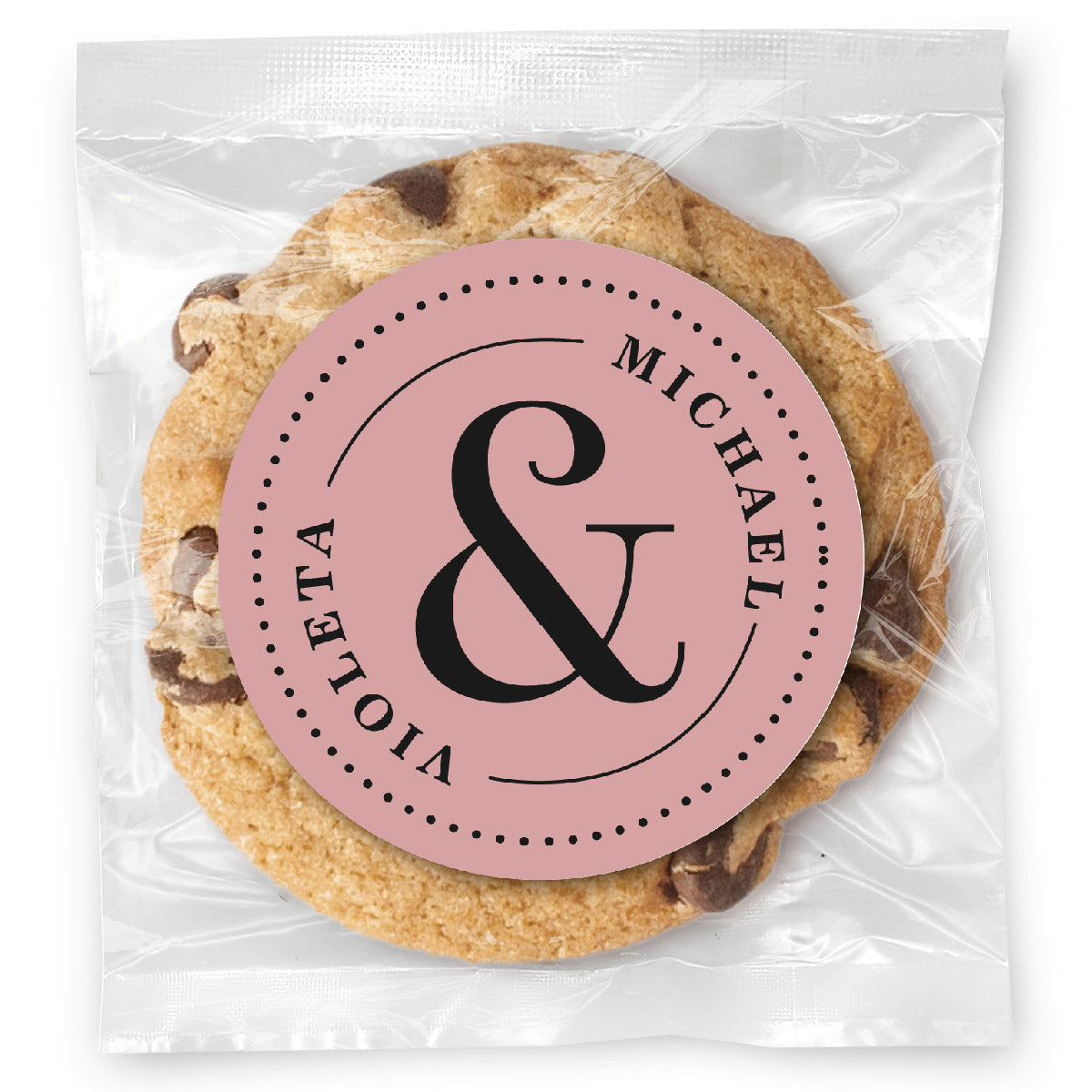 Ampersand Monogram - Gourmet Chocolate Chip Or Variety Pack W/ Full Color Personalized Sticker w/ Gift Bag & Matching Bow