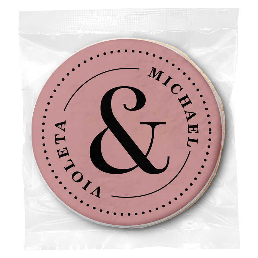 Ampersand Monogram - Personalized Direct Print On Round Sugar Cookie