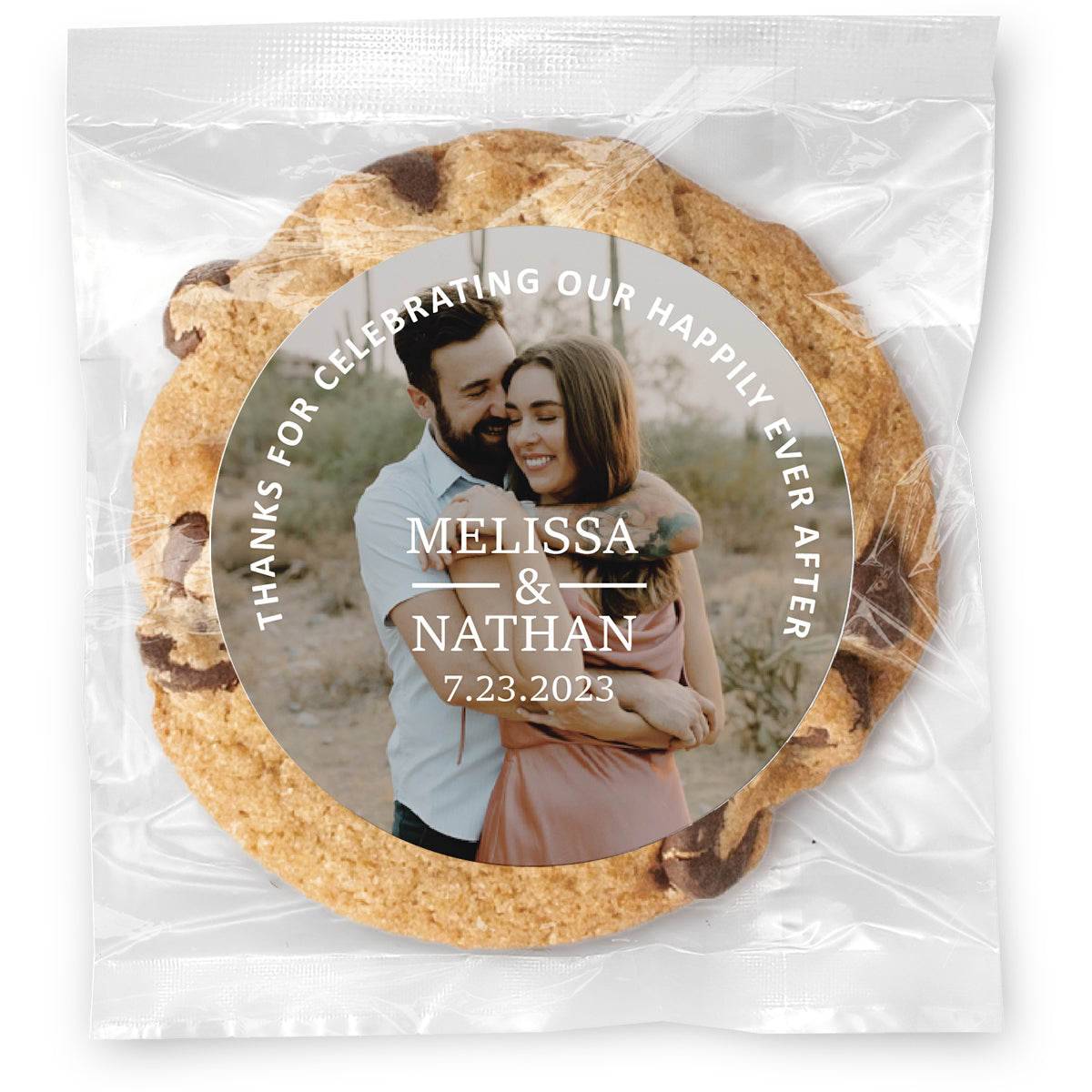 Happily Ever After Photo - Gourmet Chocolate Chip Or Variety Pack W/ Full Color Personalized Sticker
