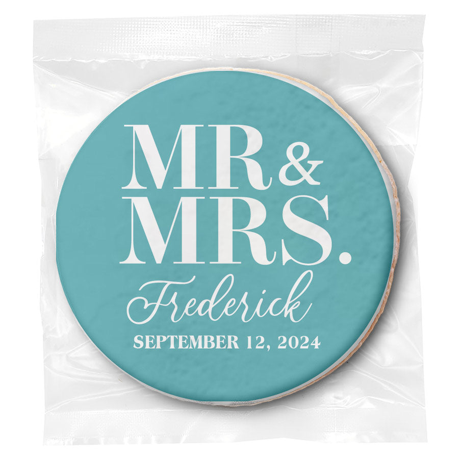 Mr. & Mrs. - Personalized Direct Print On Round Sugar Cookie