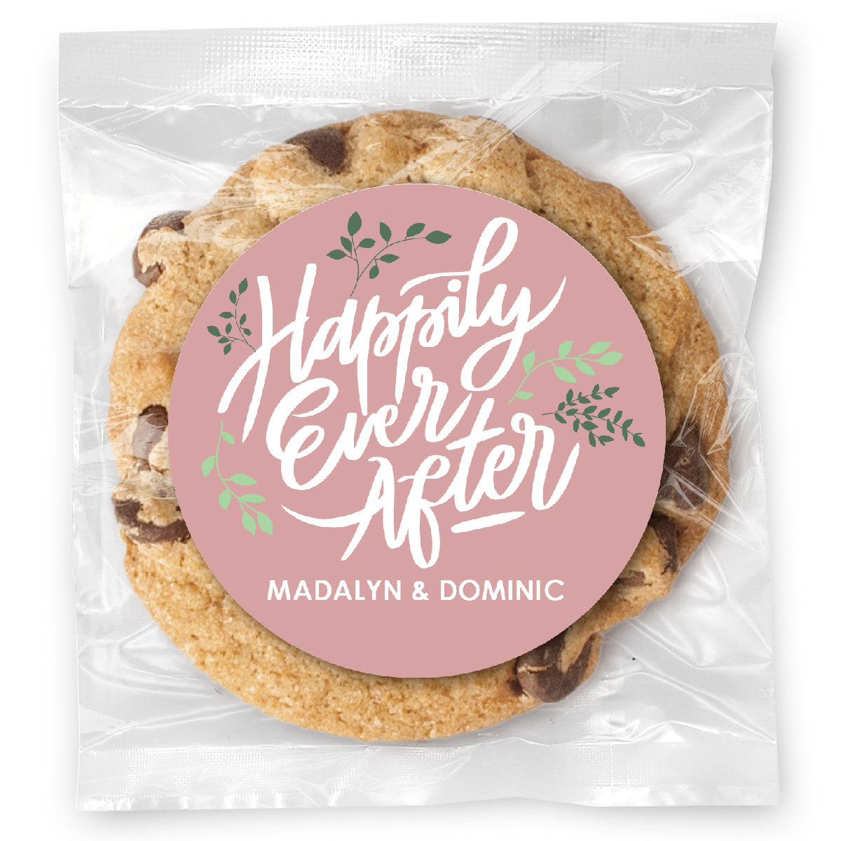 Happily Ever After Leaves - Gourmet Chocolate Chip Or Variety Pack W/ Full Color Personalized Sticker