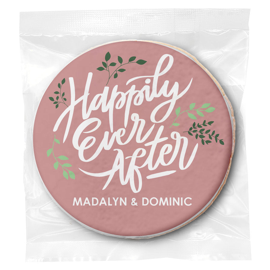 Happily Ever After Leaves - Personalized Direct Print On Round Sugar Cookie