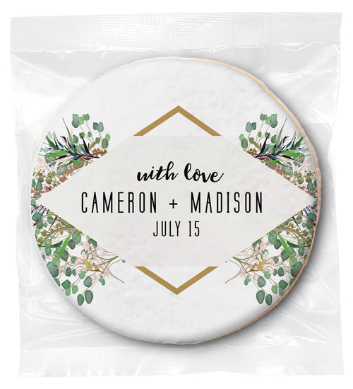 Greenery With Love - Personalized Direct Print On Round Sugar Cookie