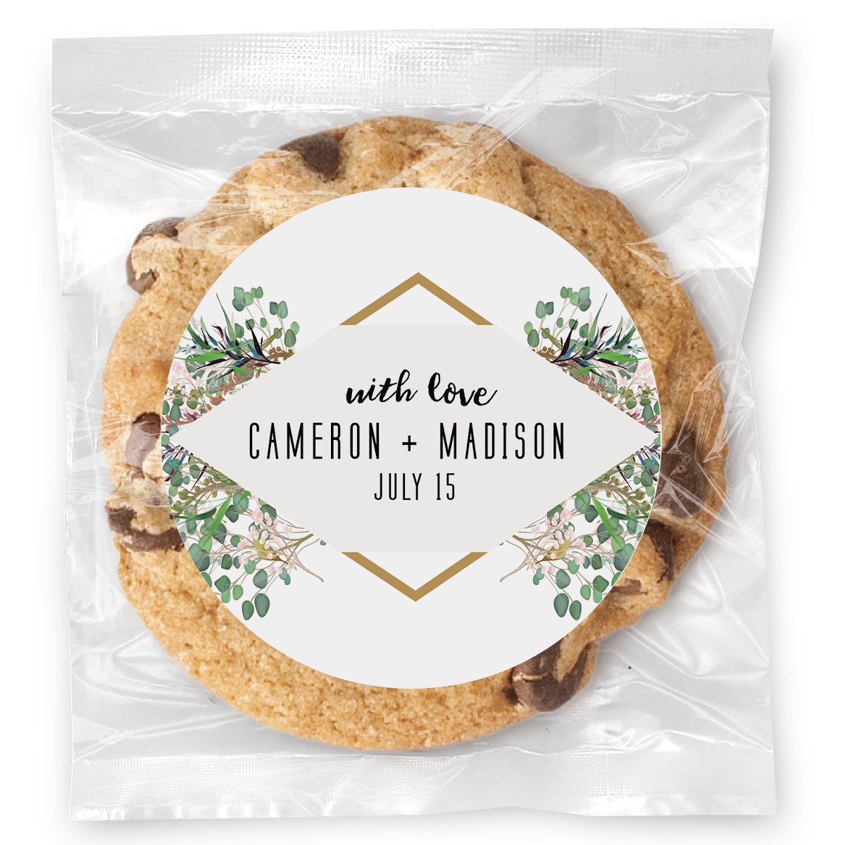 Greenery With Love - Gourmet Chocolate Chip Or Variety Pack W/ Full Color Personalized Sticker